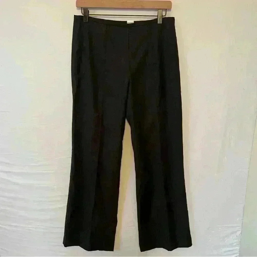 J. Crew Women’s Dress Pants Black with Light Gold Pinstripe Size 6